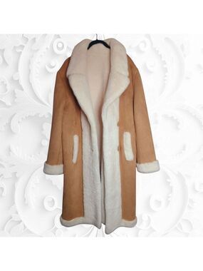 LoveShackFancy Arlington Suede Paneled Faux Shearling Coat